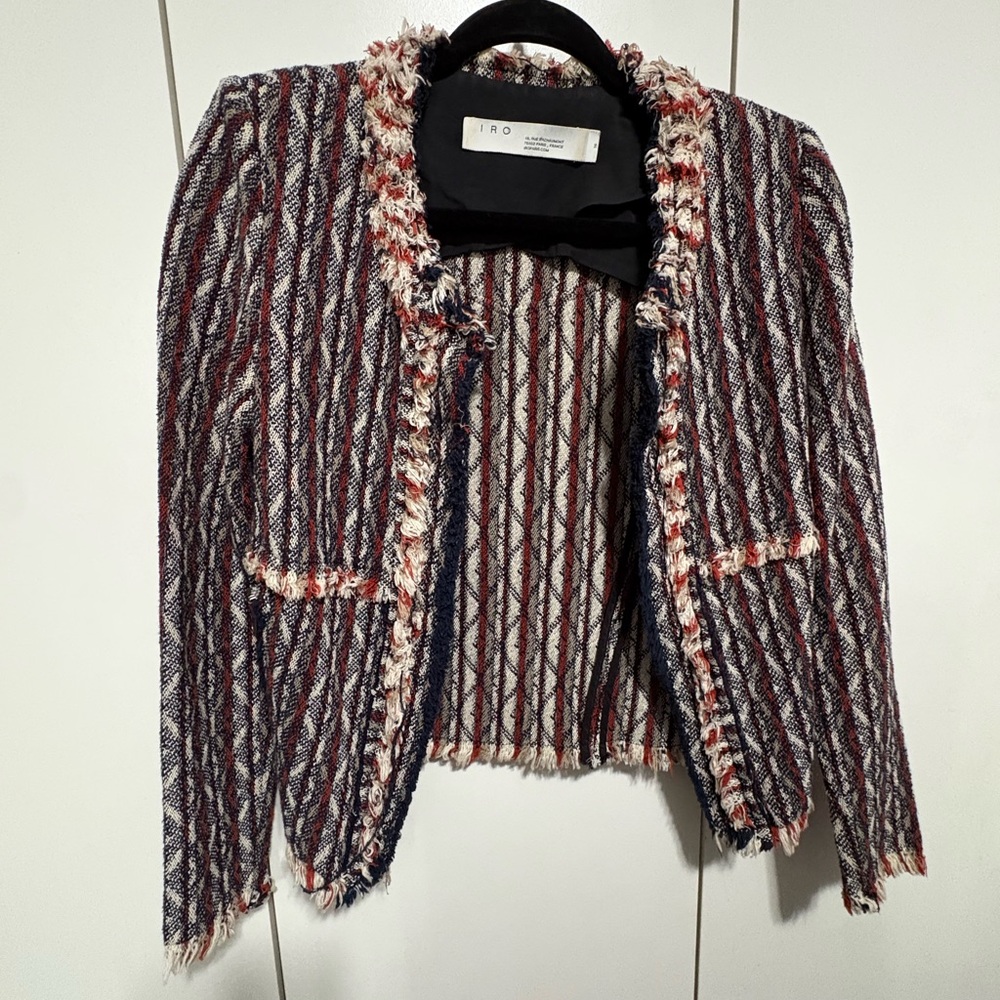 IRO Red and Blue Tweed Blazer